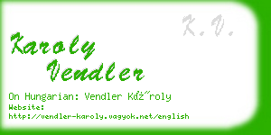 karoly vendler business card